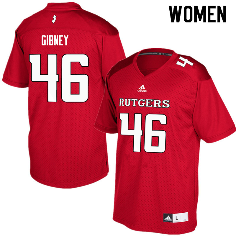 Women #46 Matt Gibney Rutgers Scarlet Knights College Football Jerseys Sale-Red